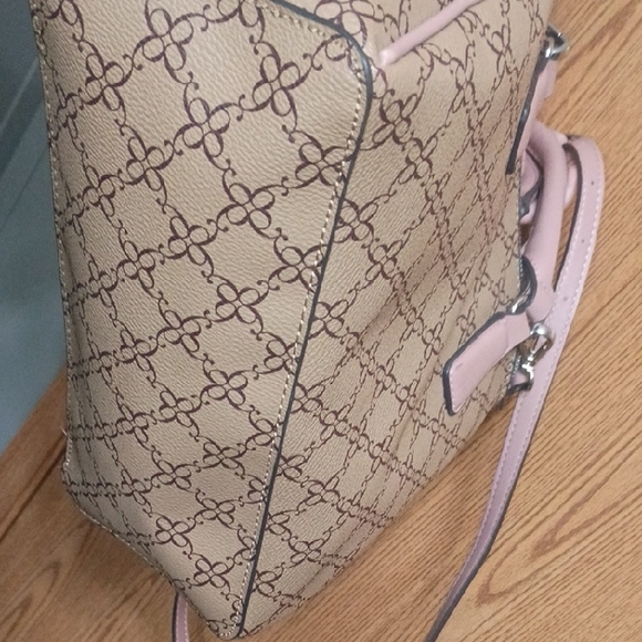 Nine West Tan and Pink Patterned Satchel - Picture 3 of 4
